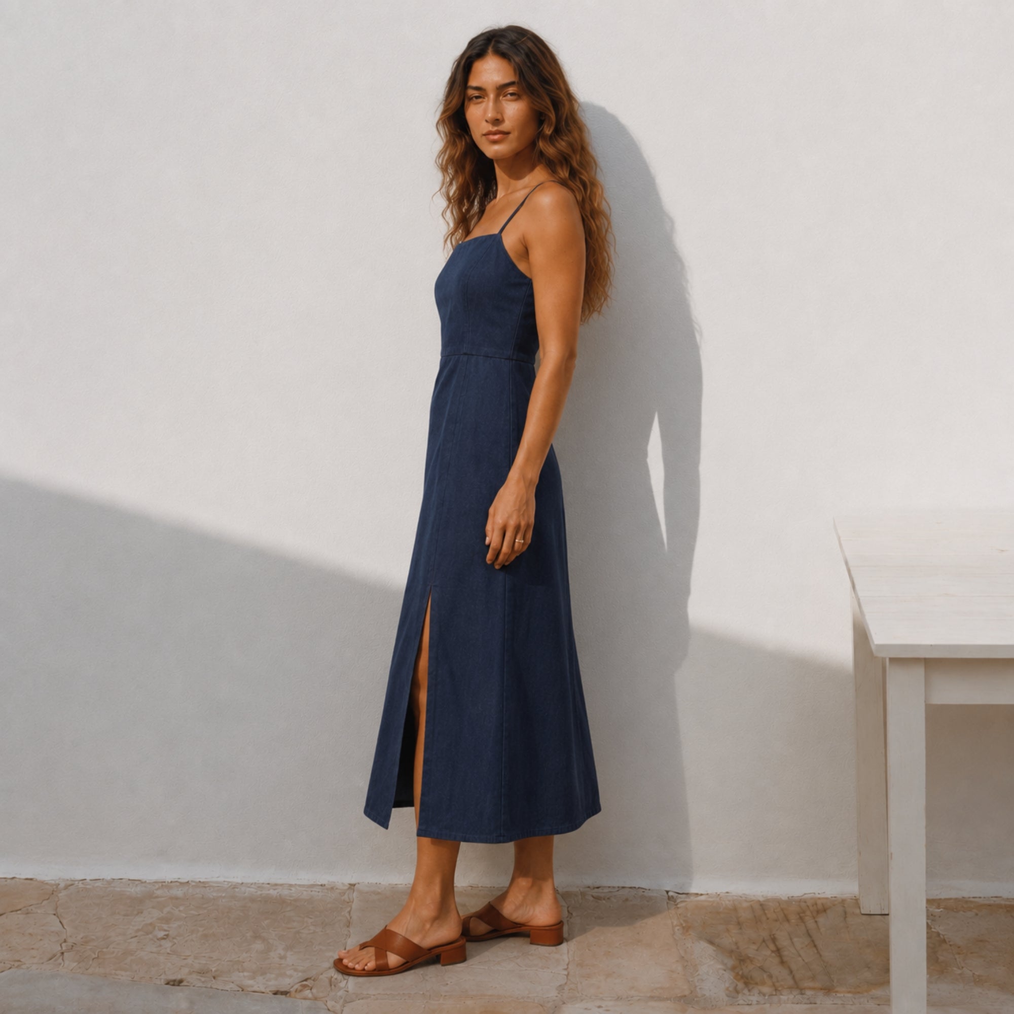 Vestito midi in lino