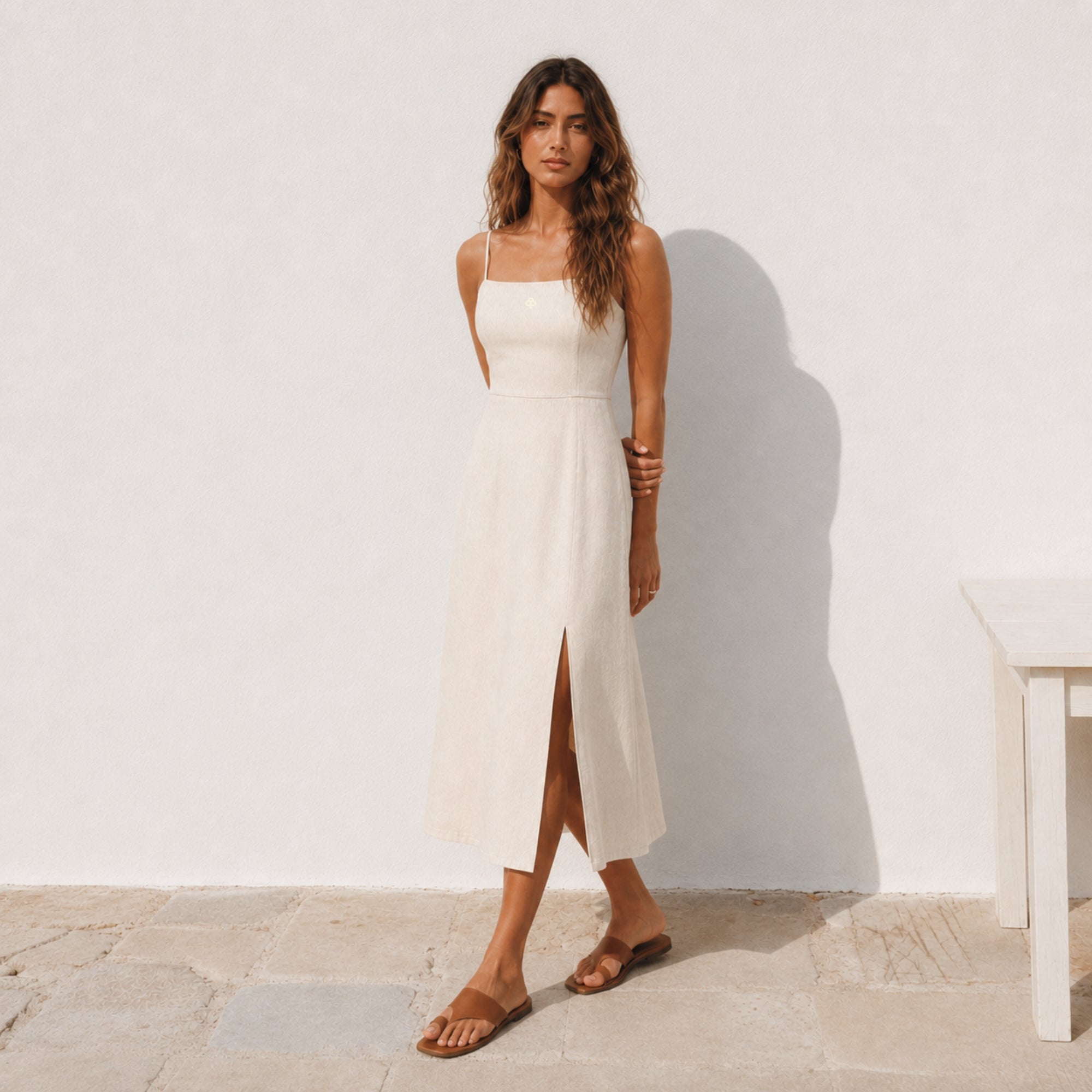 Vestito midi in lino