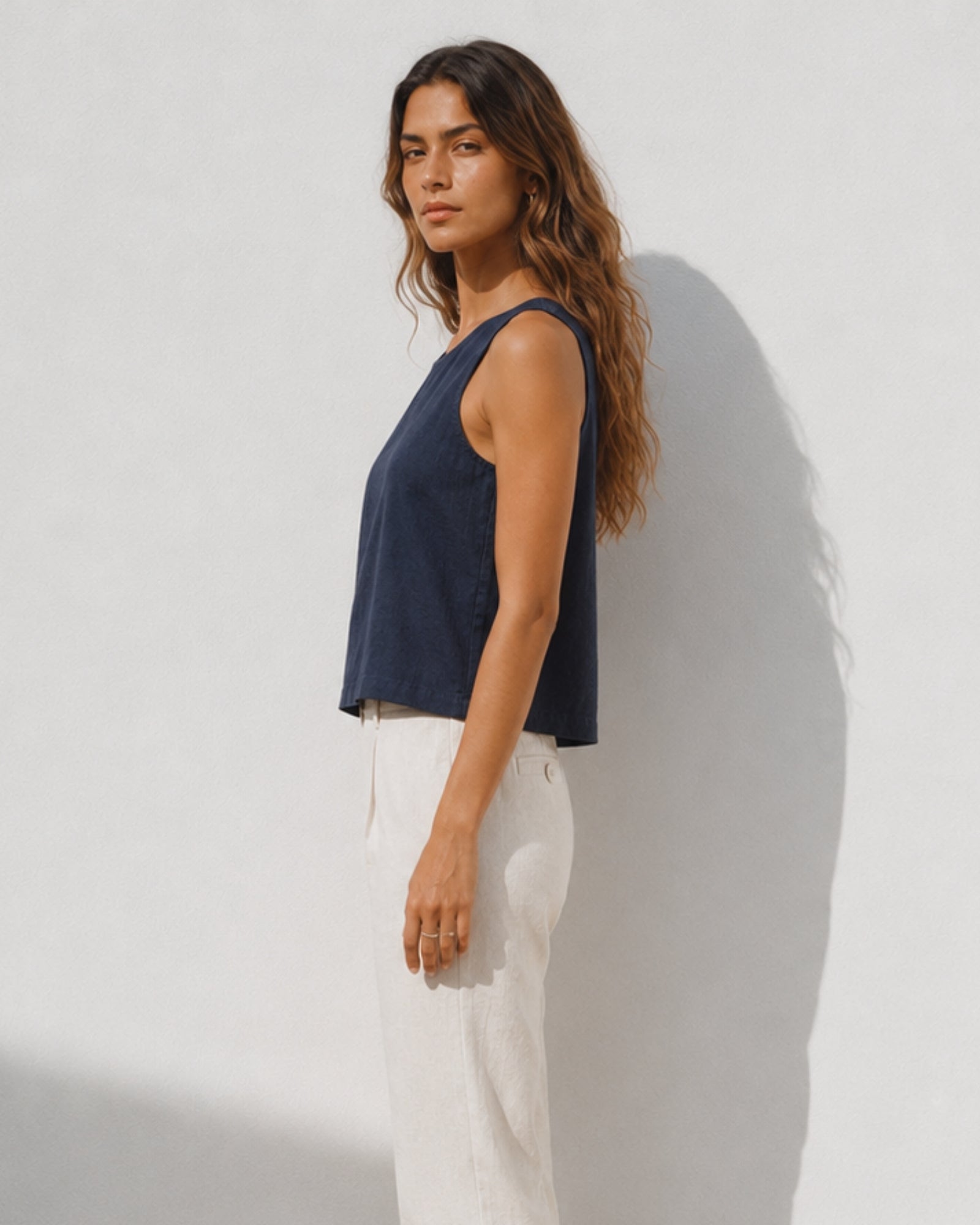 Sleeveless Linen Top