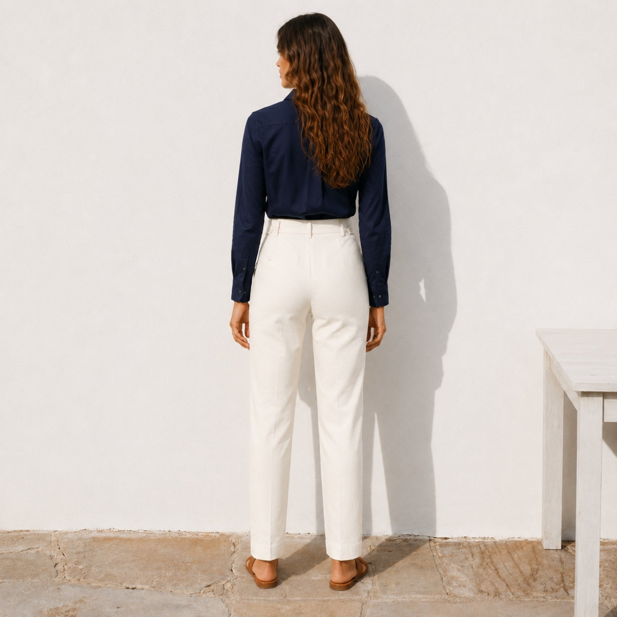 Pantaloni in lino straight leg