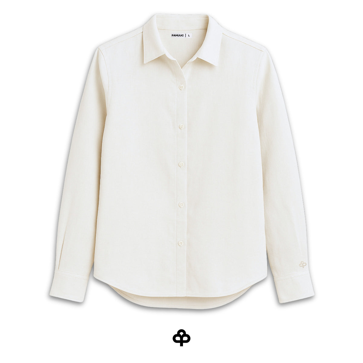 Women's Long Sleeve Linen Shirt — White