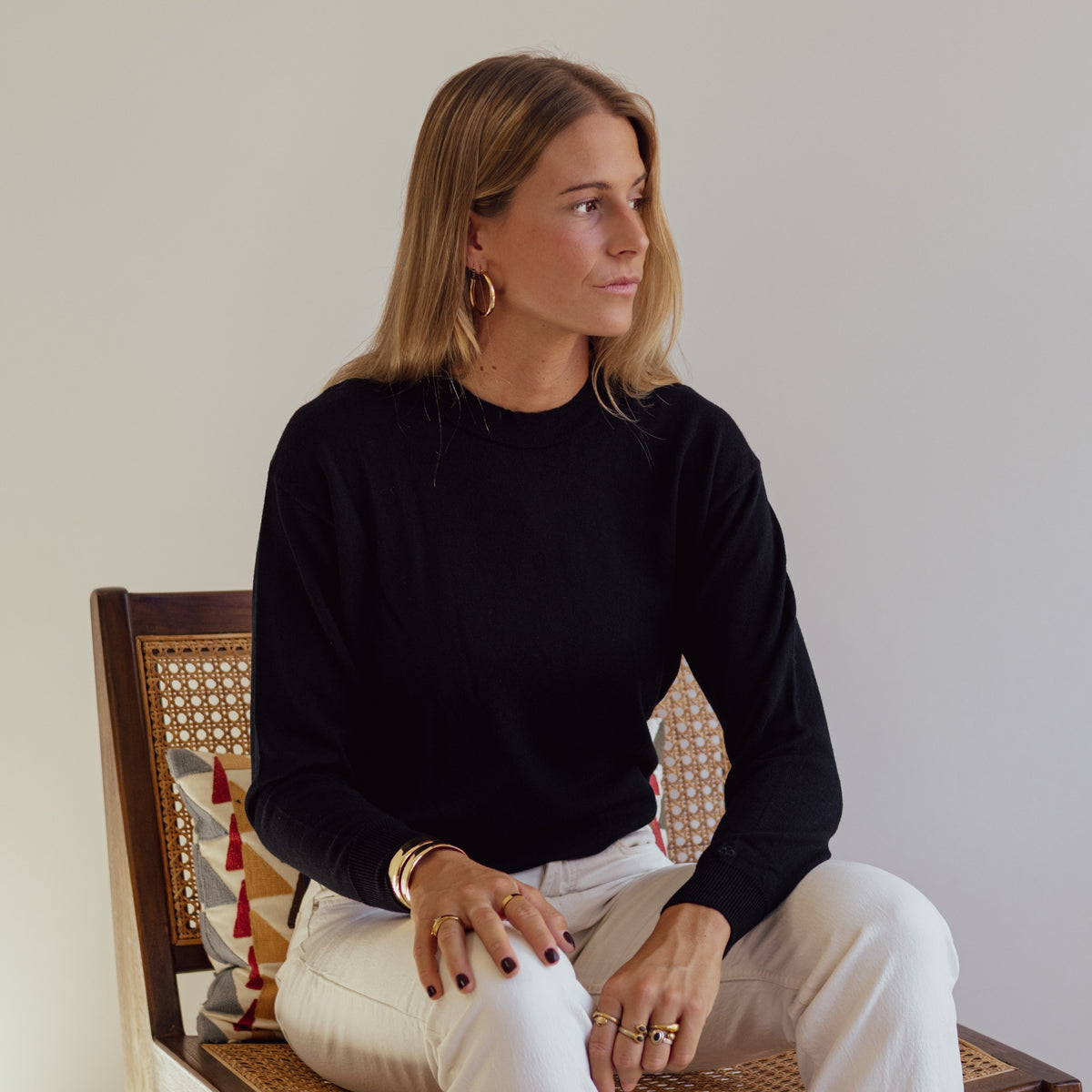Merino Wool Crewneck — Black