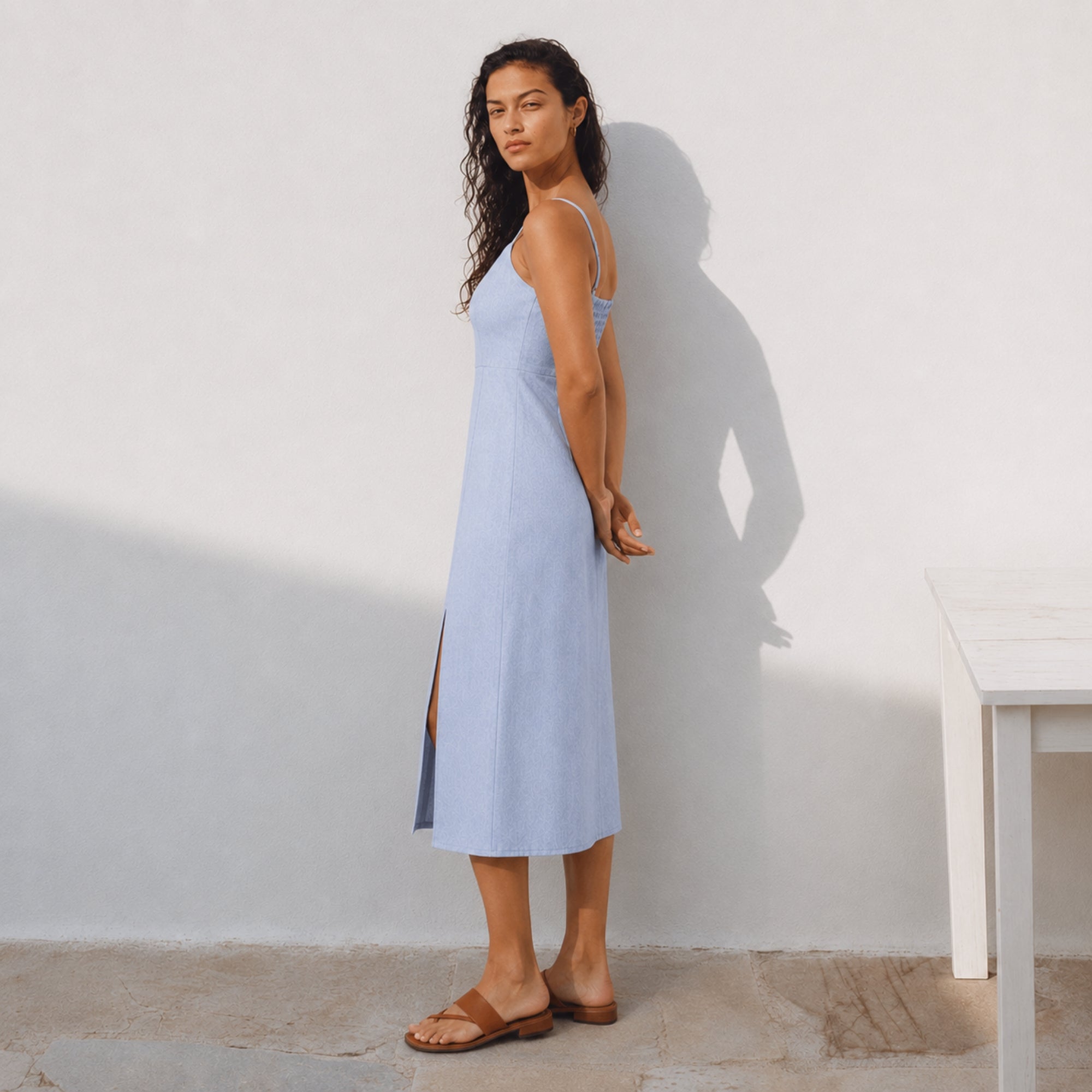 Vestito midi in lino