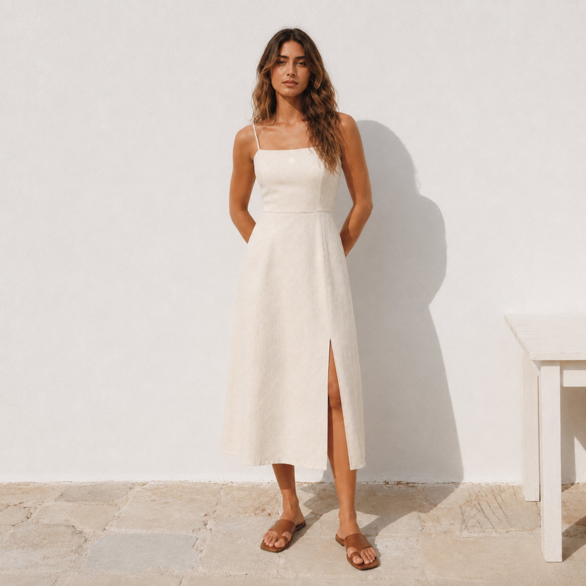 Vestito midi in lino