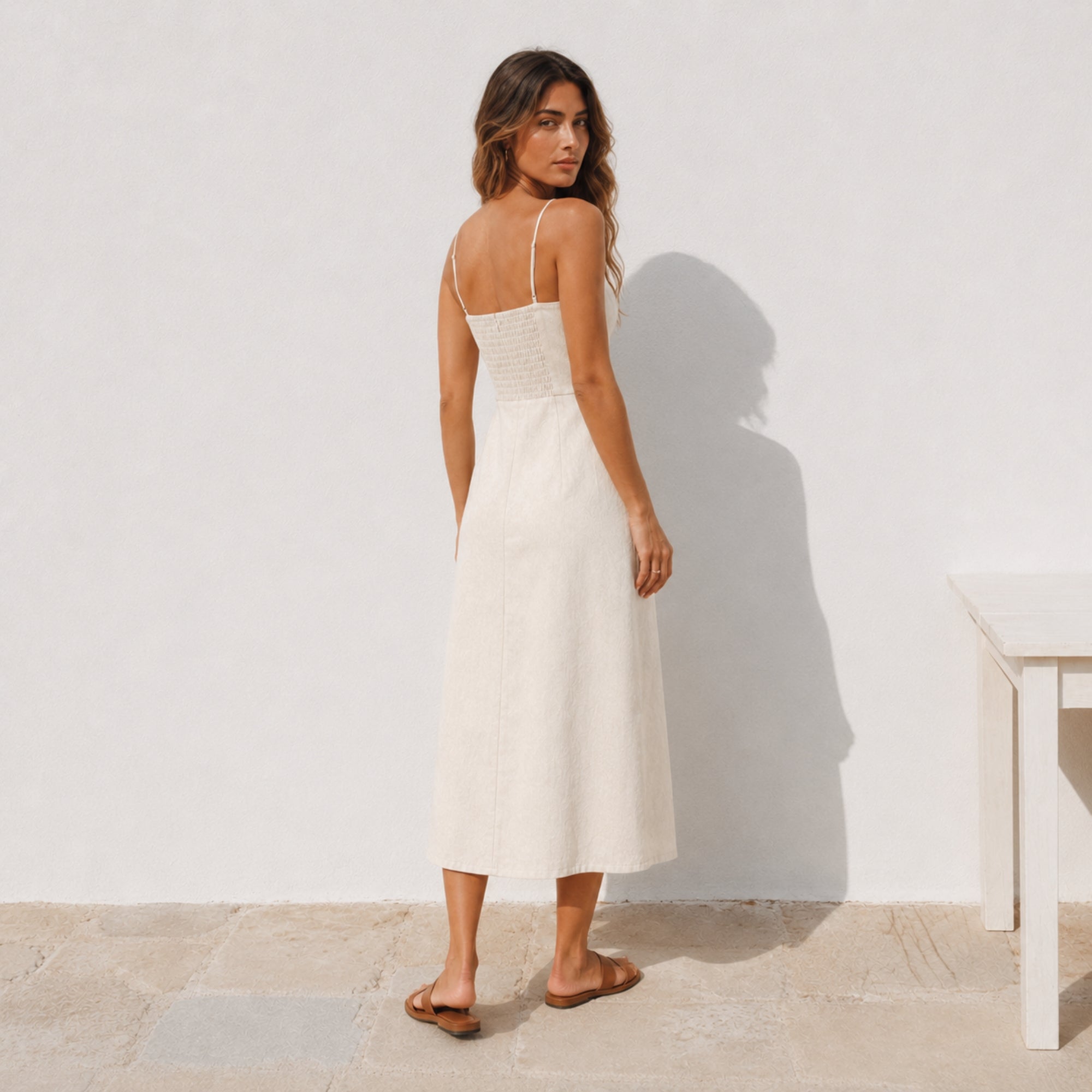 Vestito midi in lino