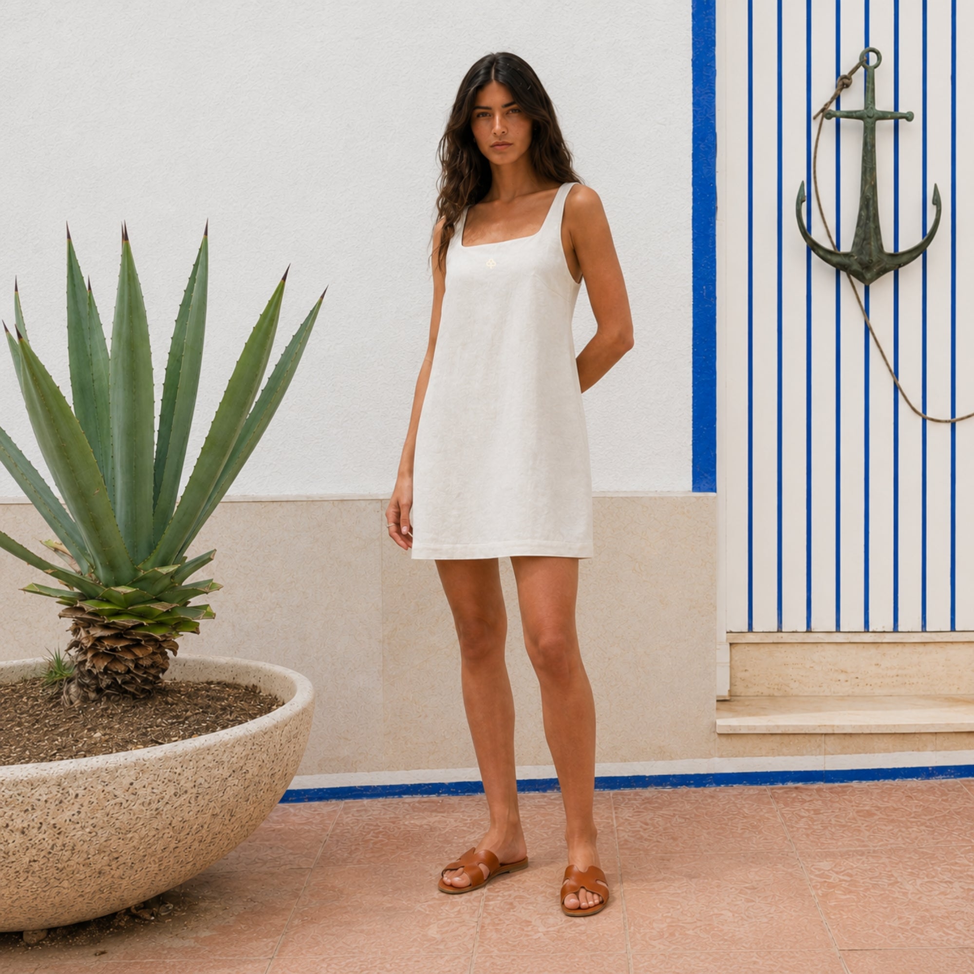 Vestito mini in lino