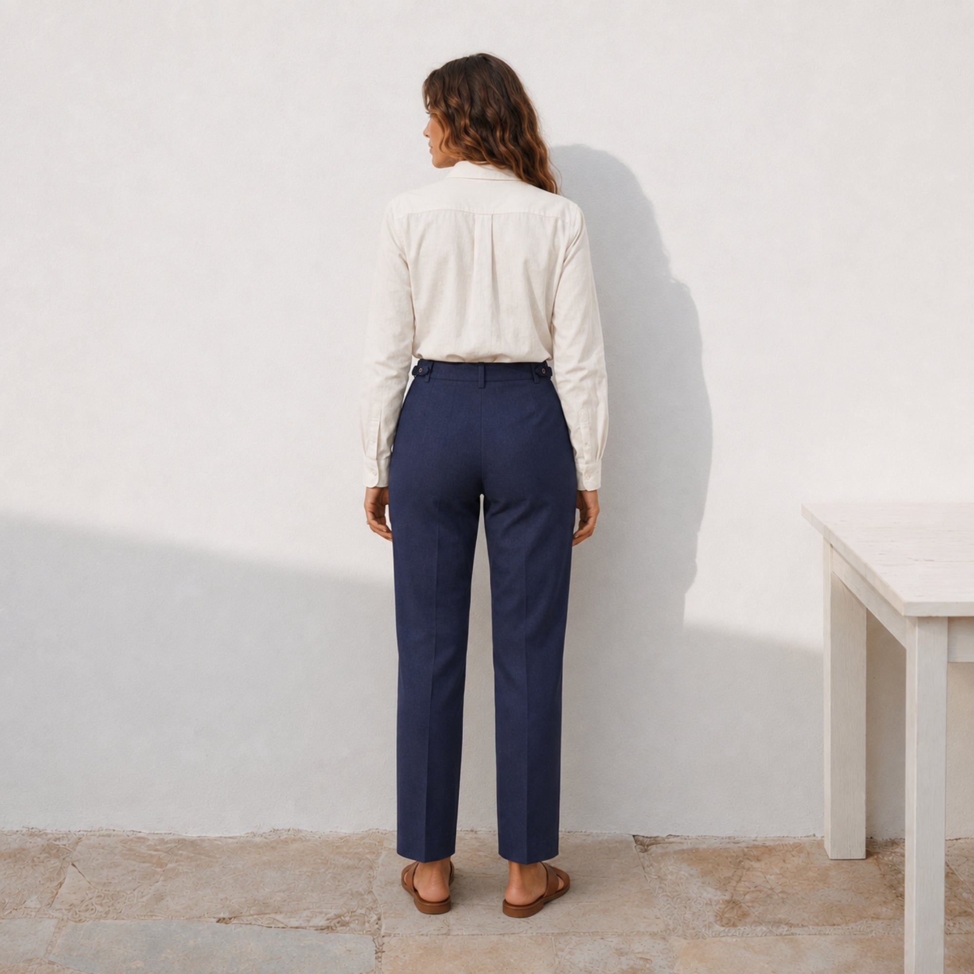 Pantaloni in lino straight leg